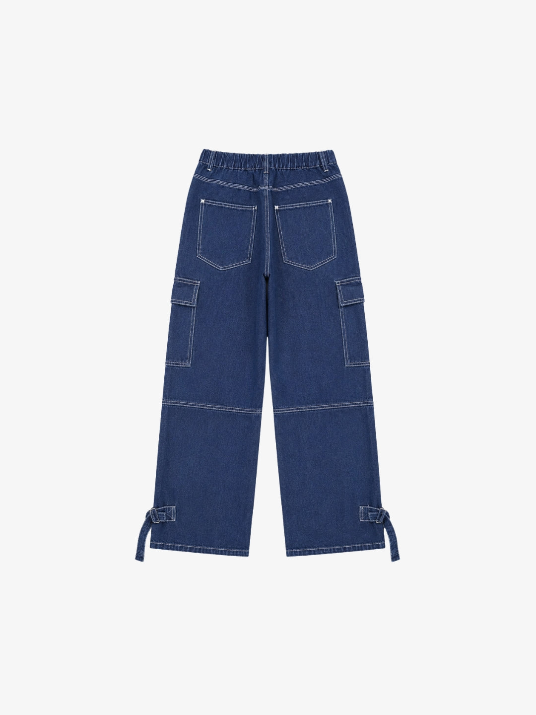 Dark blue Y2K strap cargo pants back view