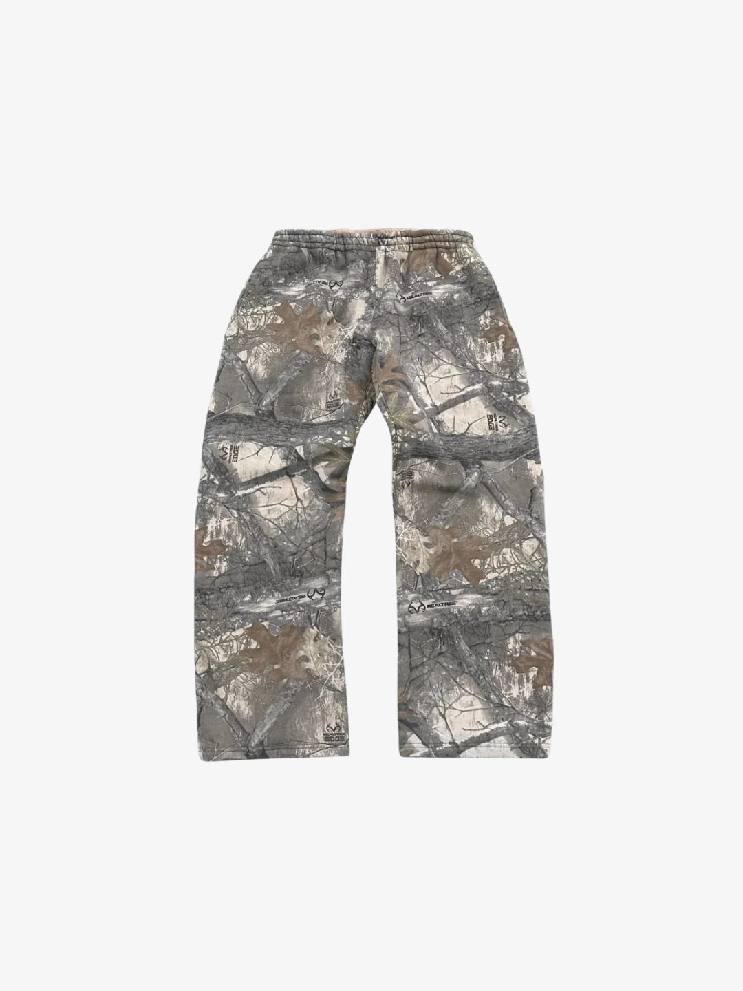 Grey baggy camo sweatpants Y2K front view