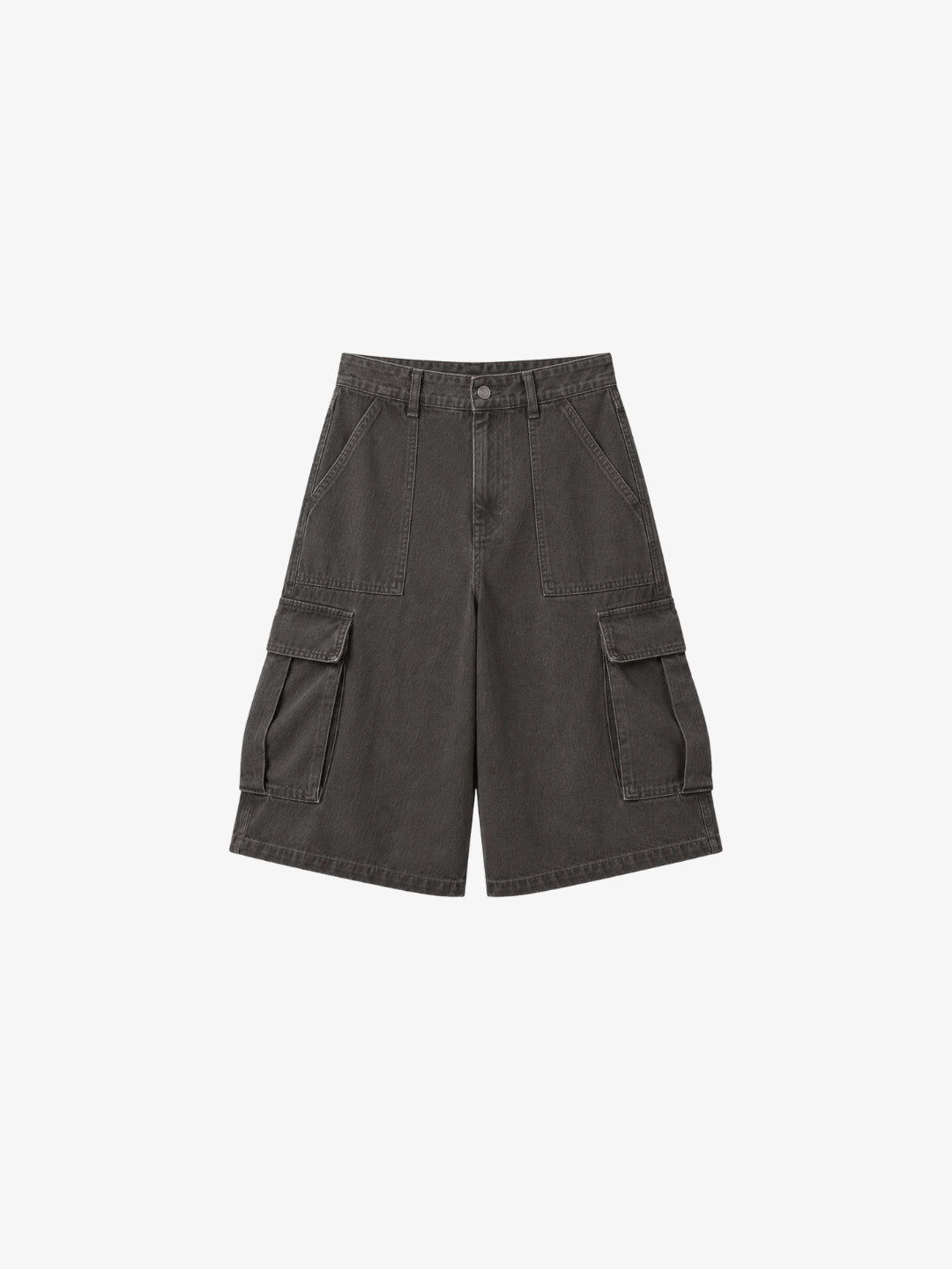 Jorts cargo gris anthracite vue de face sur fond blanc