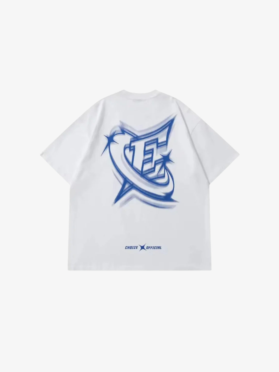 Choize Official hvid T-shirt stort blåt rygprint
