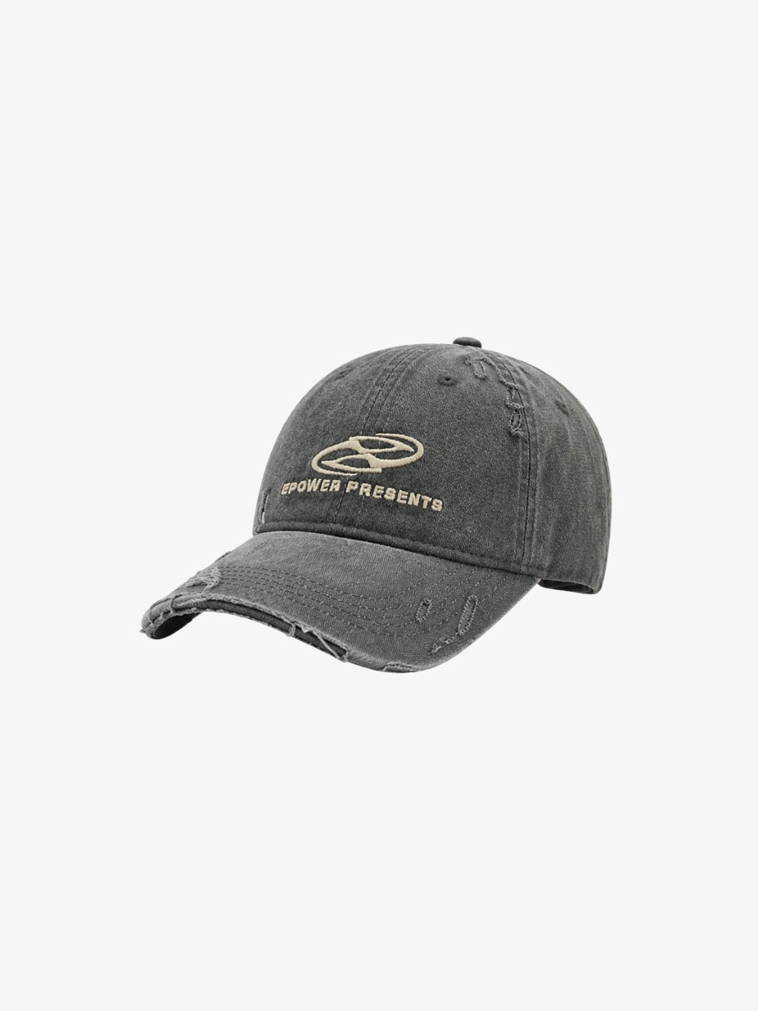 Casquette brodée gris foncé délavée vue avant