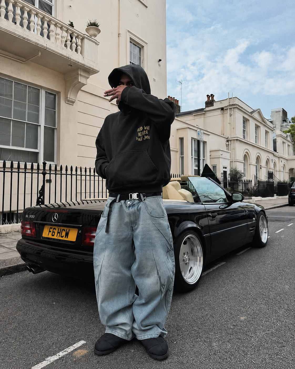 Black God Will Never Fail You hoodie worn streetwear Y2K