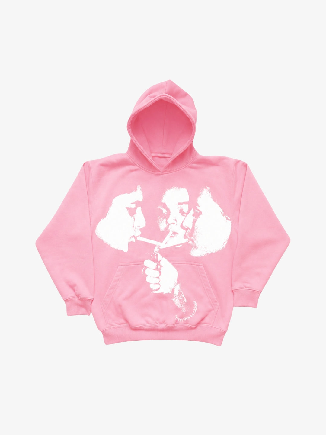 Pink graphic hoodie Y2K front view