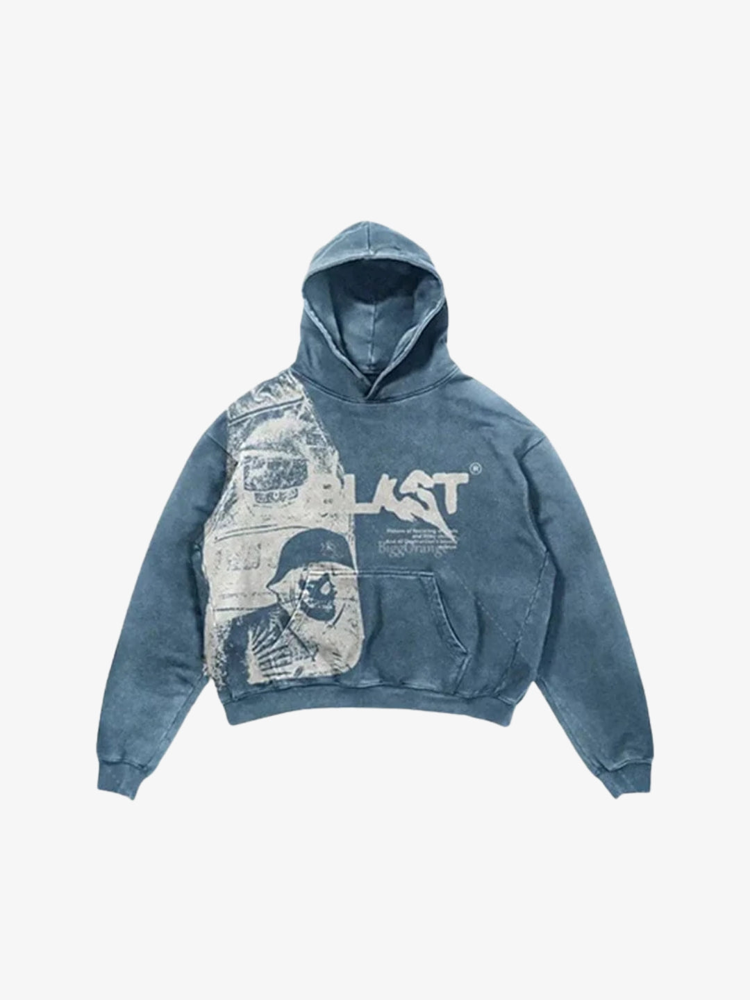 Hoodie Blast bleu Y2K oversize vue avant
