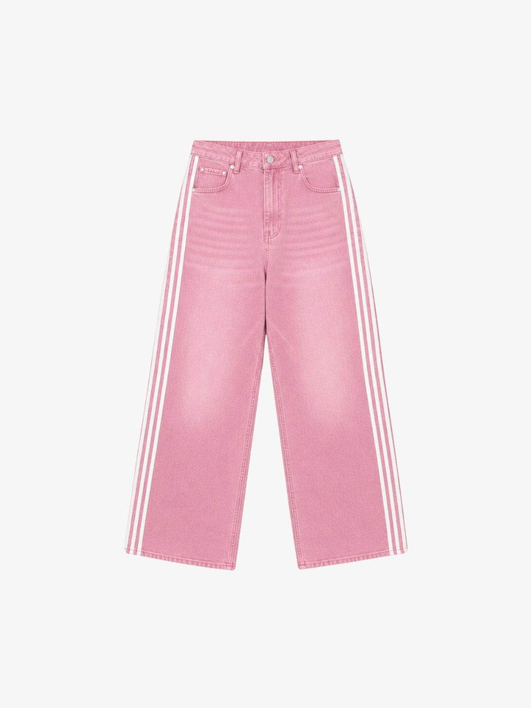 Jean bandes rose baggy Y2K vue avant