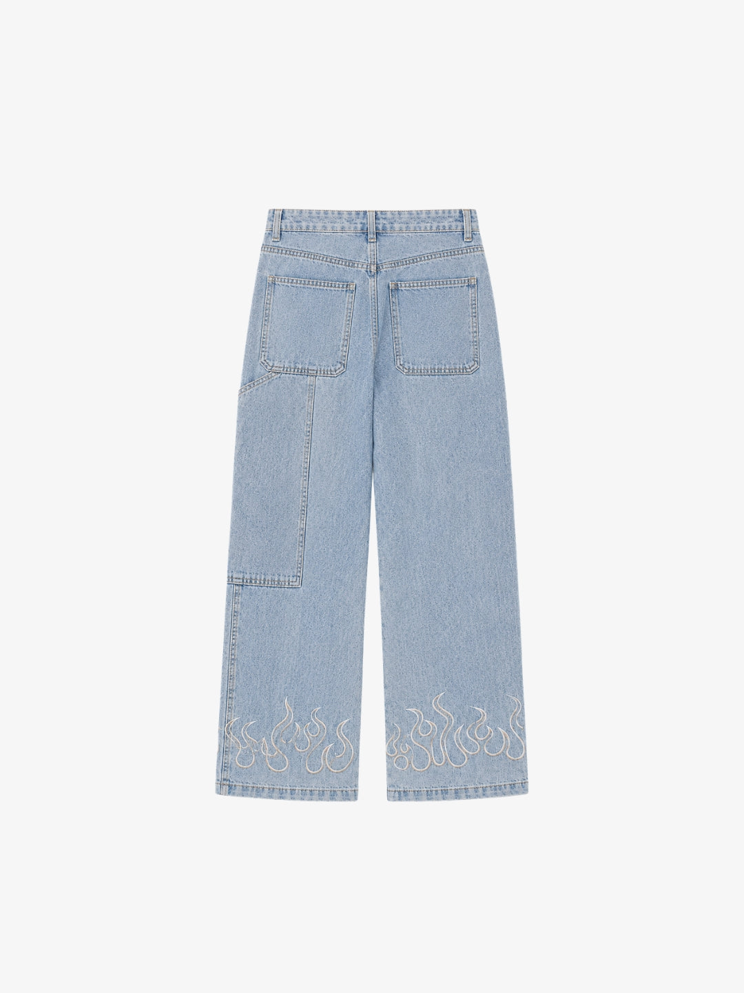 Blue flame jeans back view