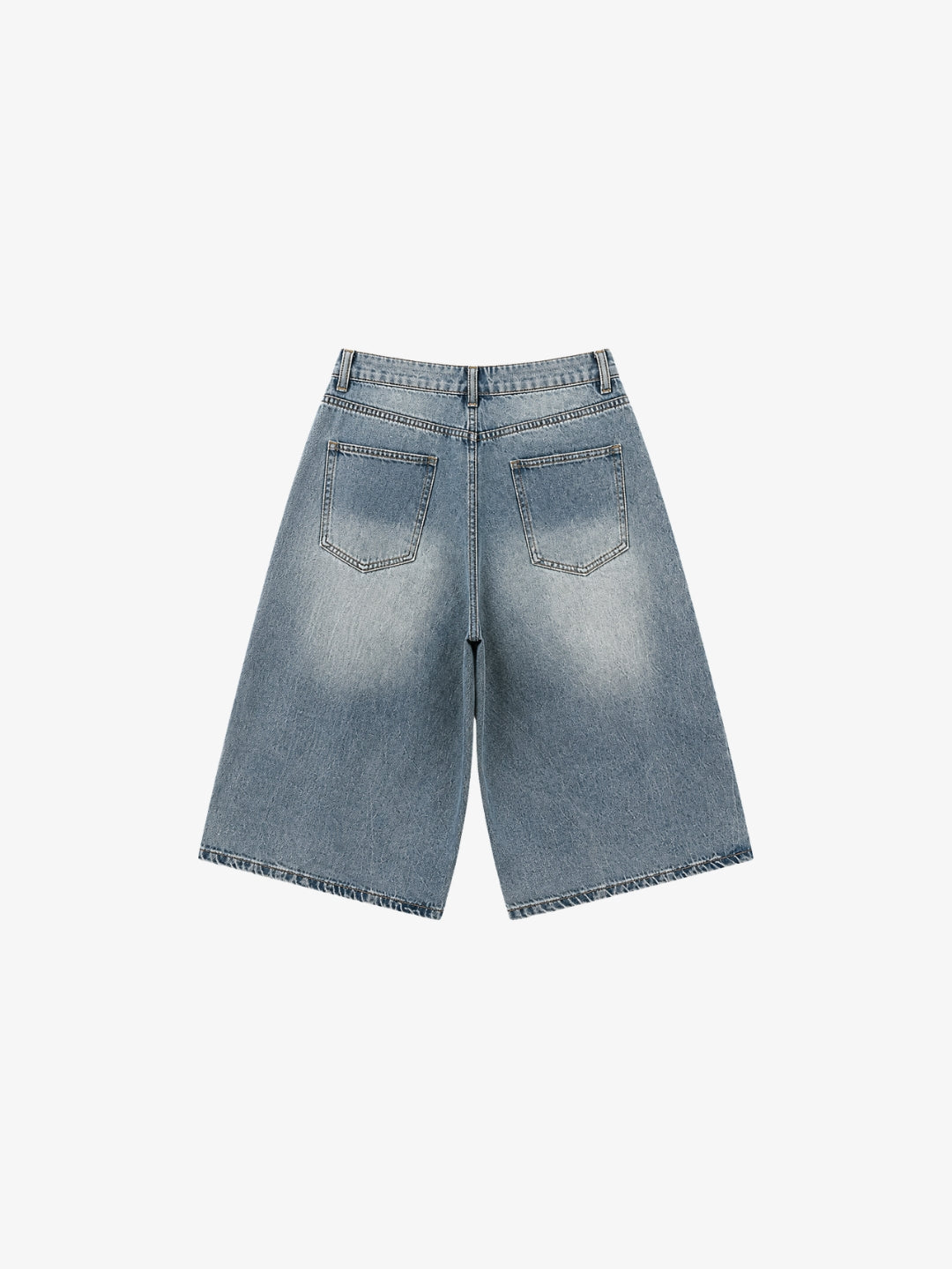 Jorts washed baggy Y2K bleu style streetwear vue arrière