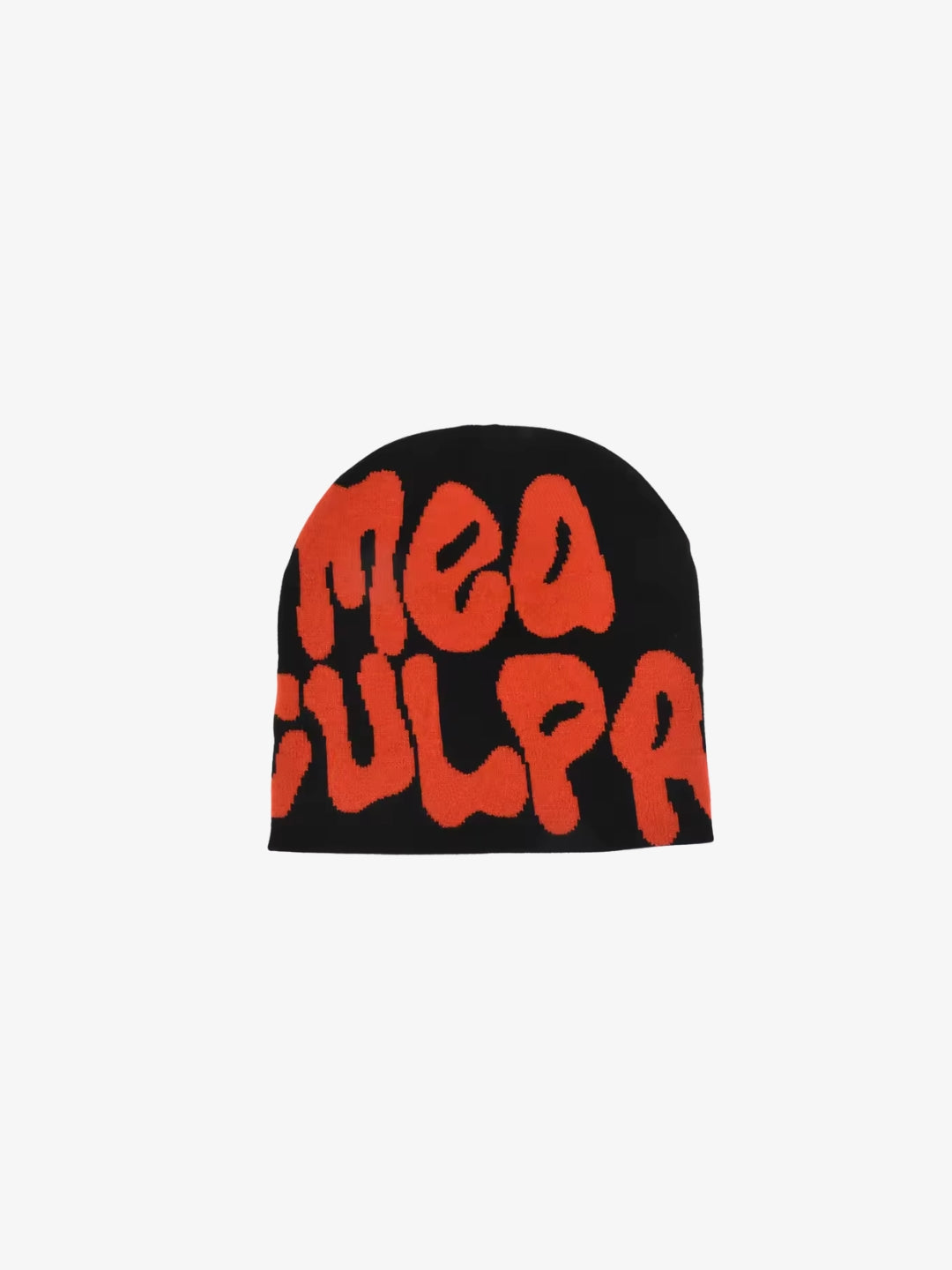 Bonnet Mea Culpa noir rouge Y2K vue avant