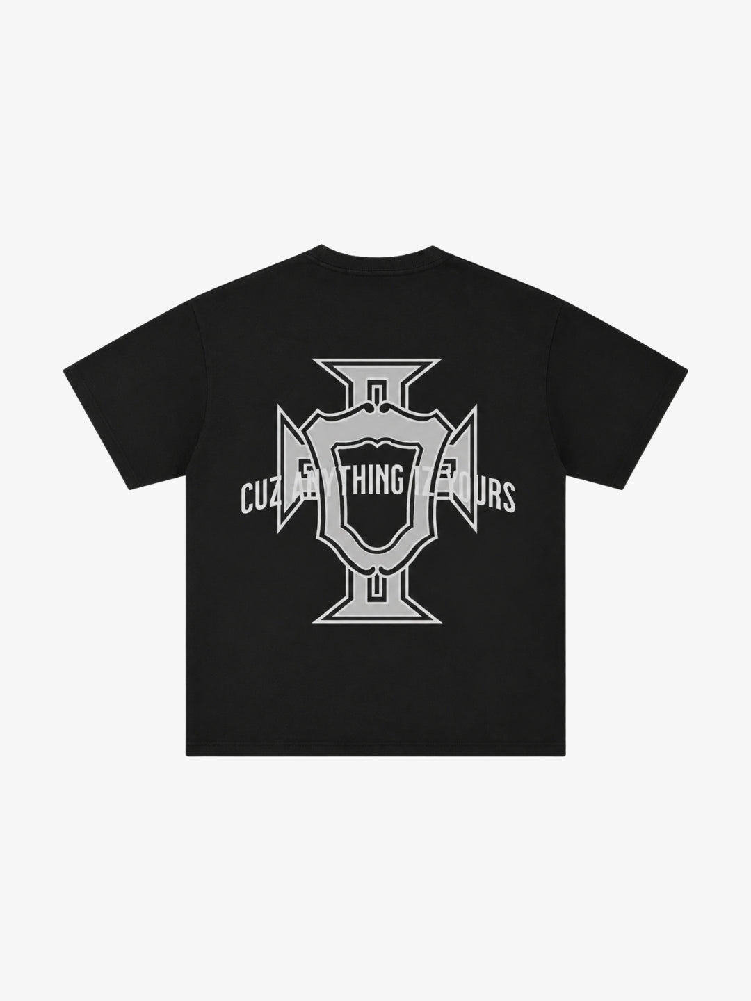T-shirt CR7 noir grand motif dos à plat