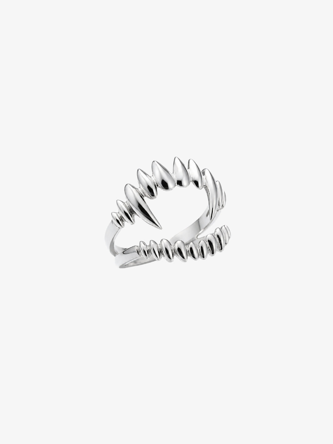 Silver Y2K tooth ring product view