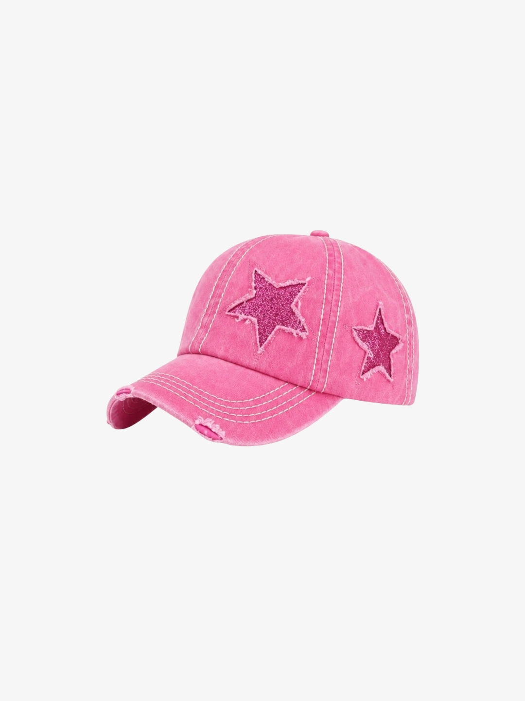 Pink Y2K star cap front view