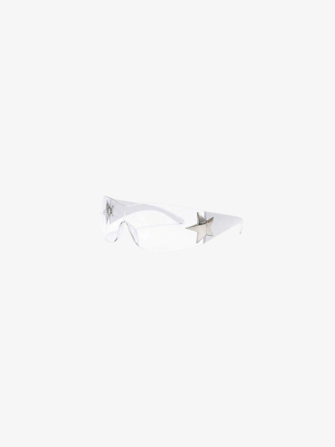 Lunettes étoile blanches Y2K vue produit profil