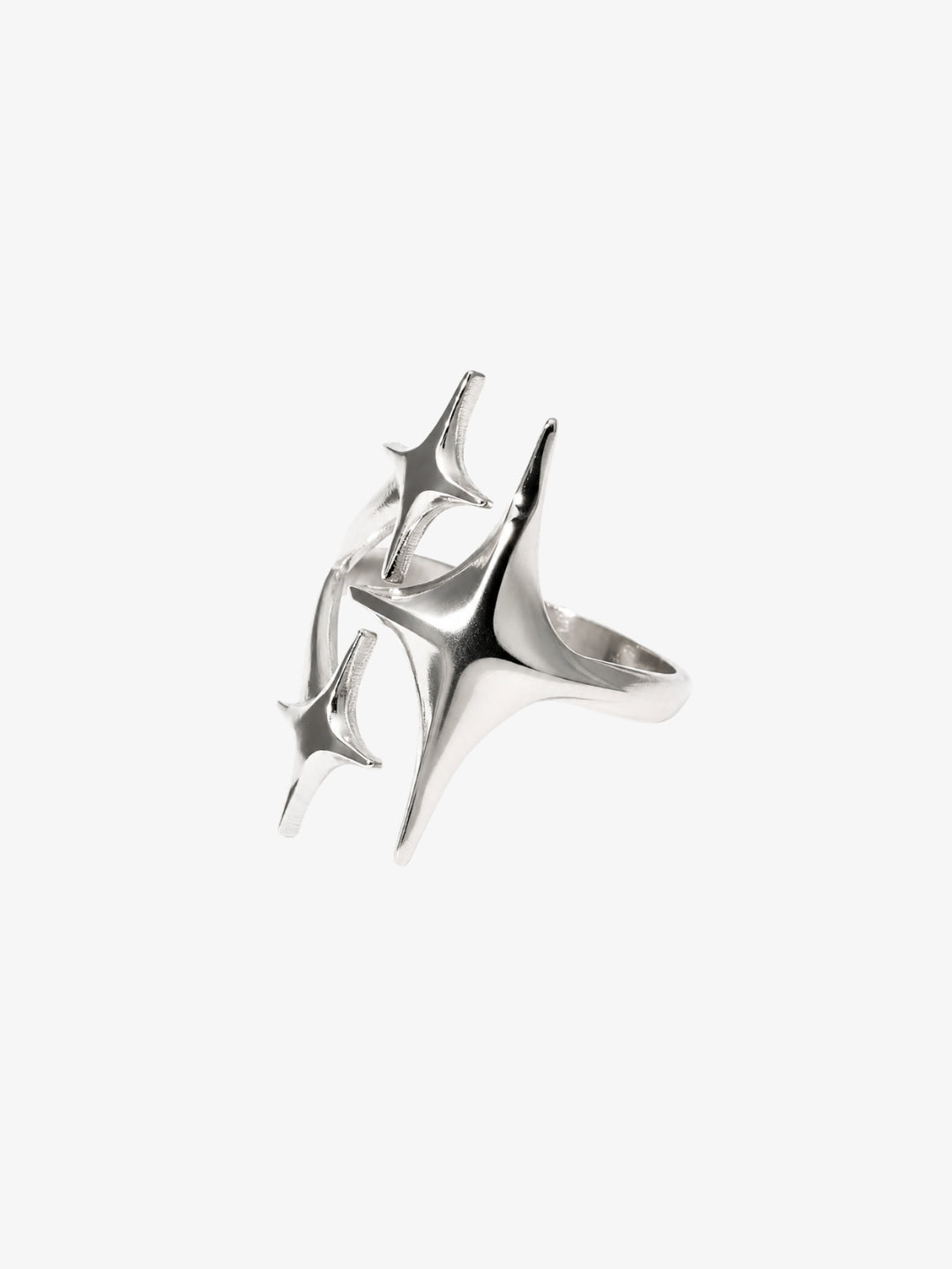 Silver Y2K star ring product view