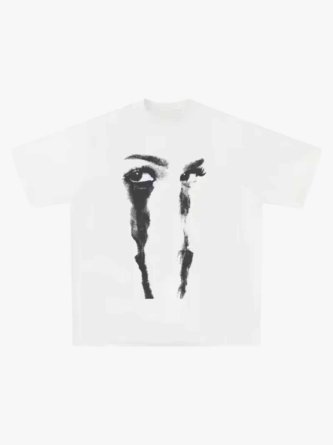 T-shirt Graphique Y2K Vaen - flat face print crying eyes