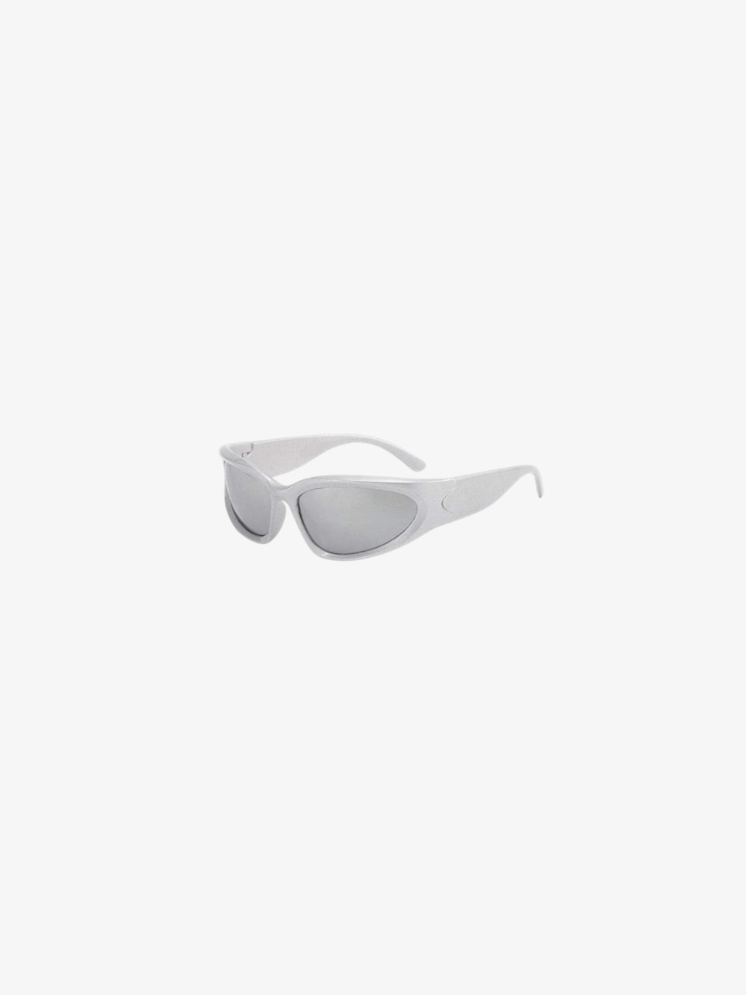 Lunettes Y2K argentées verres gris vue avant