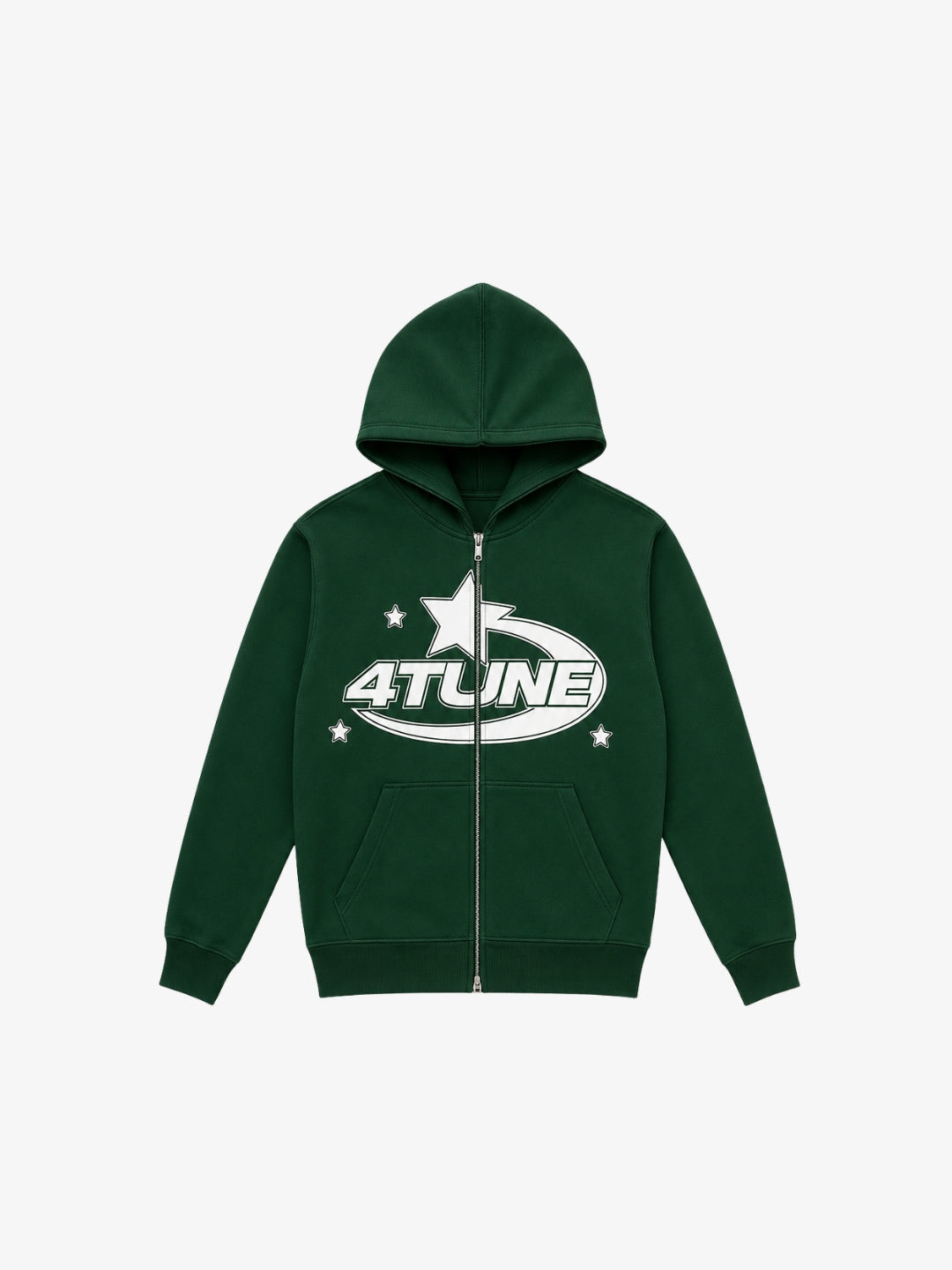 Full Zip 4Tune vert Y2K vue avant logo blanc