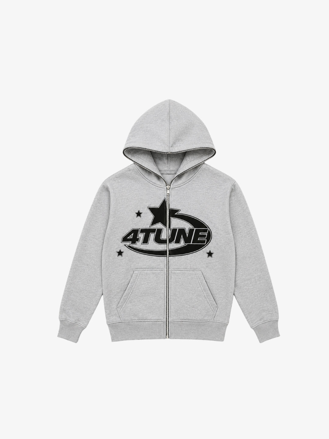 Full Zip 4Tune gris Y2K vue avant logo noir