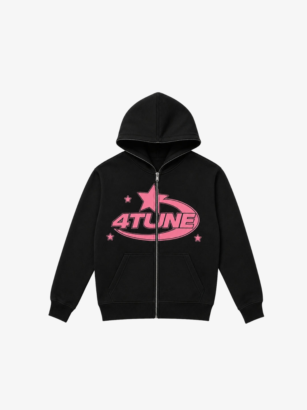 Full Zip 4Tune rose Y2K vue avant logo rose