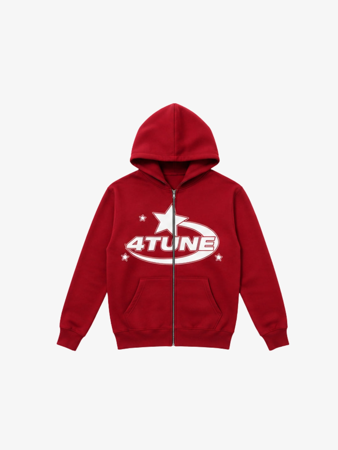 Full Zip 4Tune rouge Y2K vue avant logo blanc