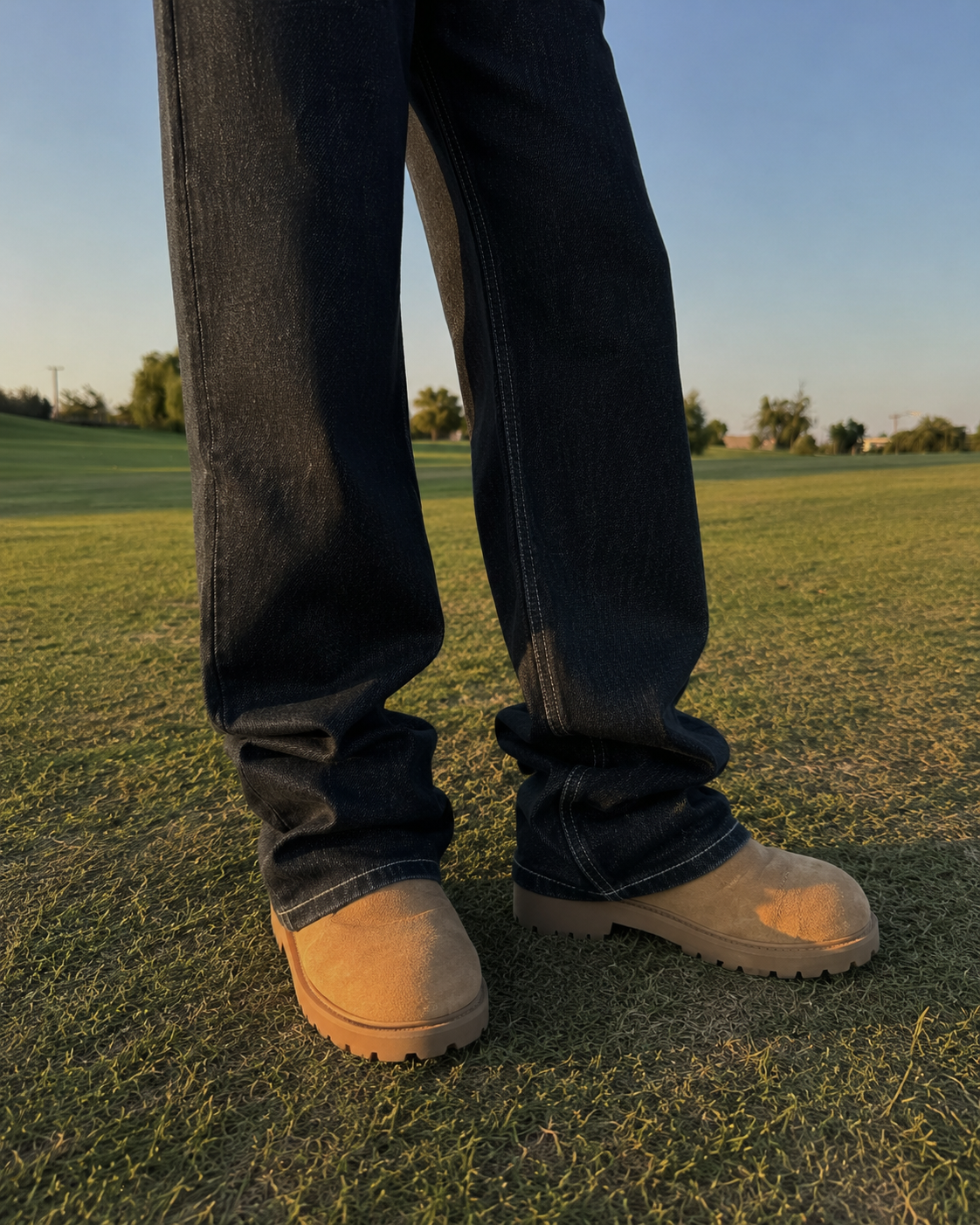 Black embroidered jeans lower leg detail worn with shoes
