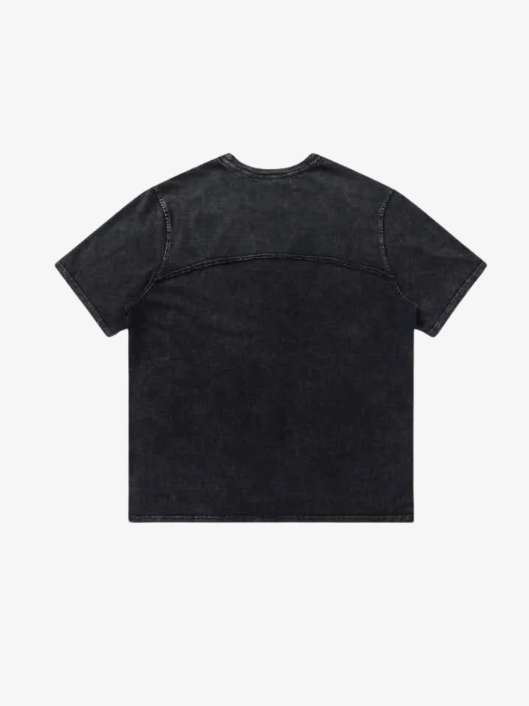 Black patchwork Y2K T-shirt back view