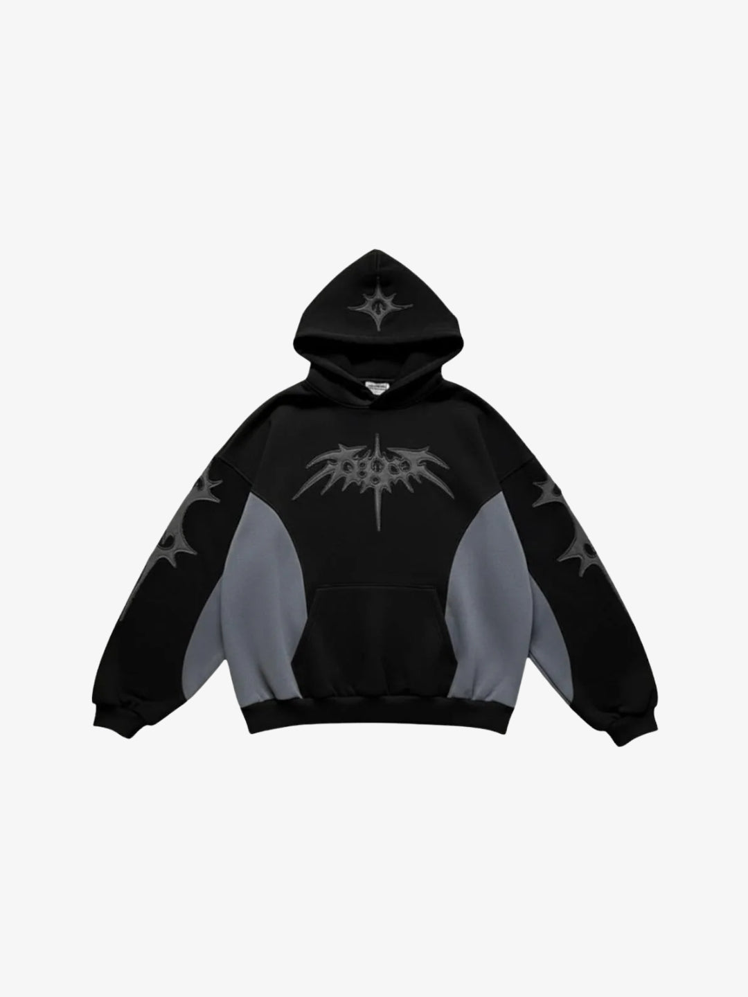 Hoodie tribal noir Y2K vue avant