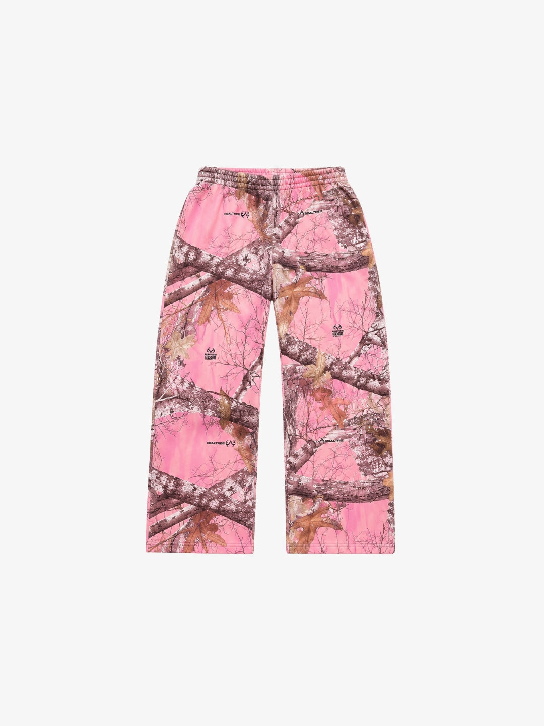 Pink baggy camo sweatpants Y2K front view