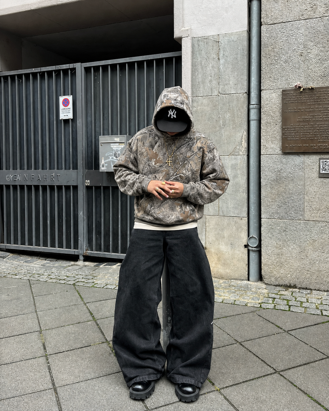 Hoodie camouflage porte streetwear Y2K