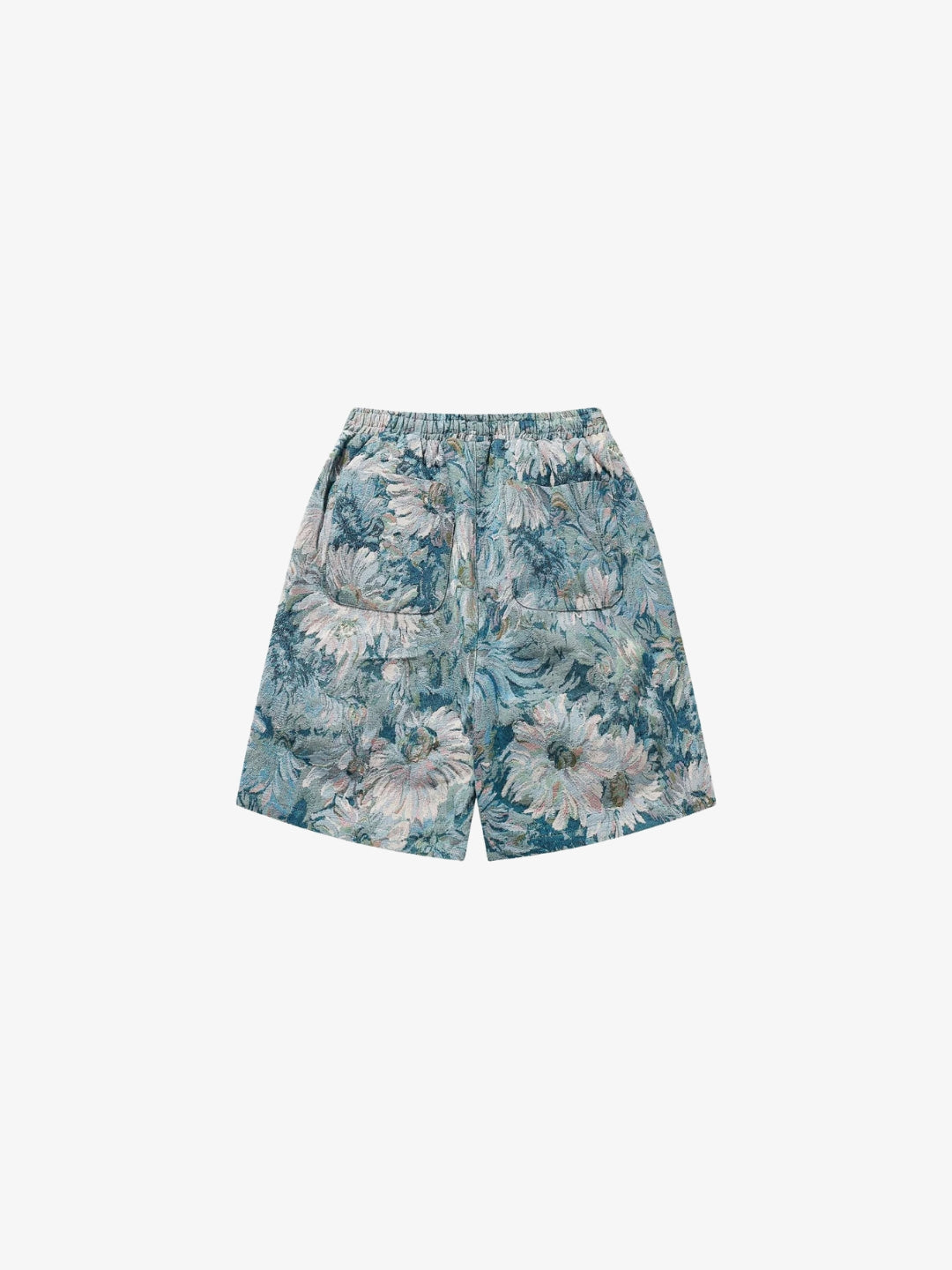 Short Marguerite de dos coloris bleu floral, ceinture élastique