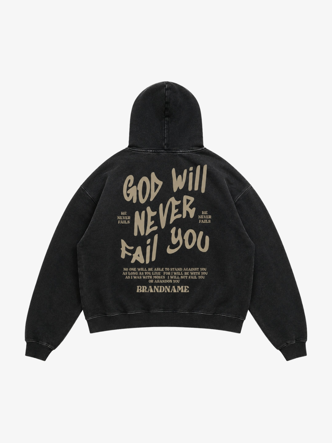 Black God Will Never Fail You hoodie Y2K back view