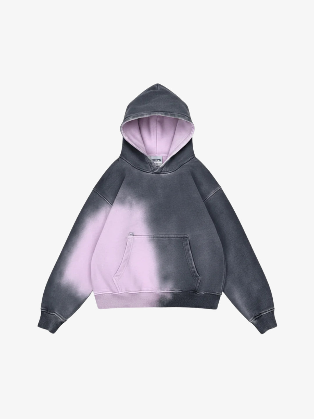 Pink black gradient hoodie Y2K oversized front view