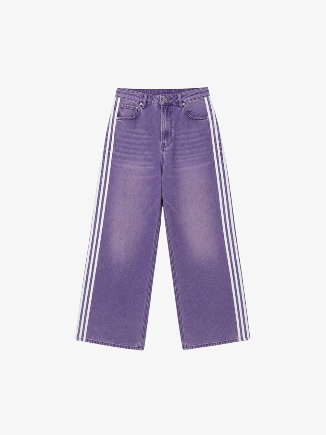 Jean bandes violet baggy Y2K vue avant