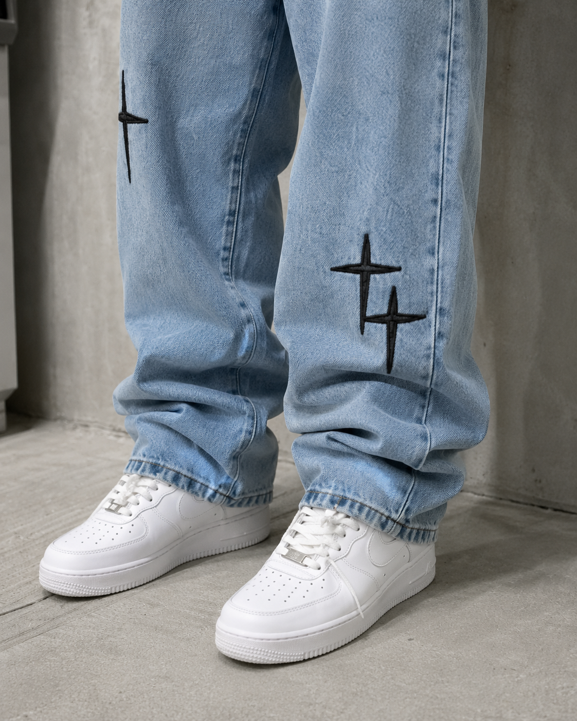 Bas de jambe stacked jean croix Y2K