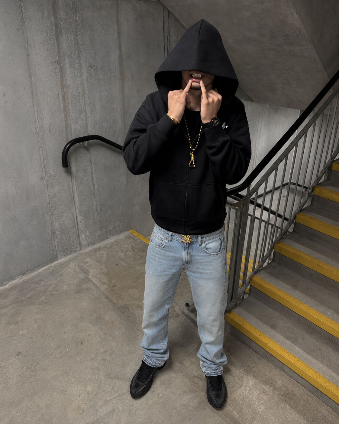 Light blue Y2K flare jeans worn in slim flared fit