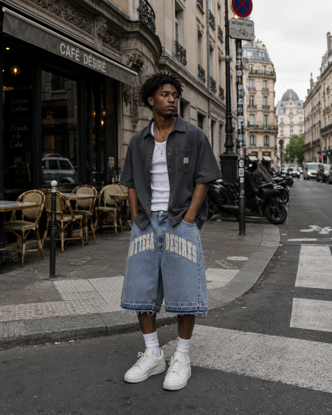 Jorts Baggy Y2K Washed Drex view worn