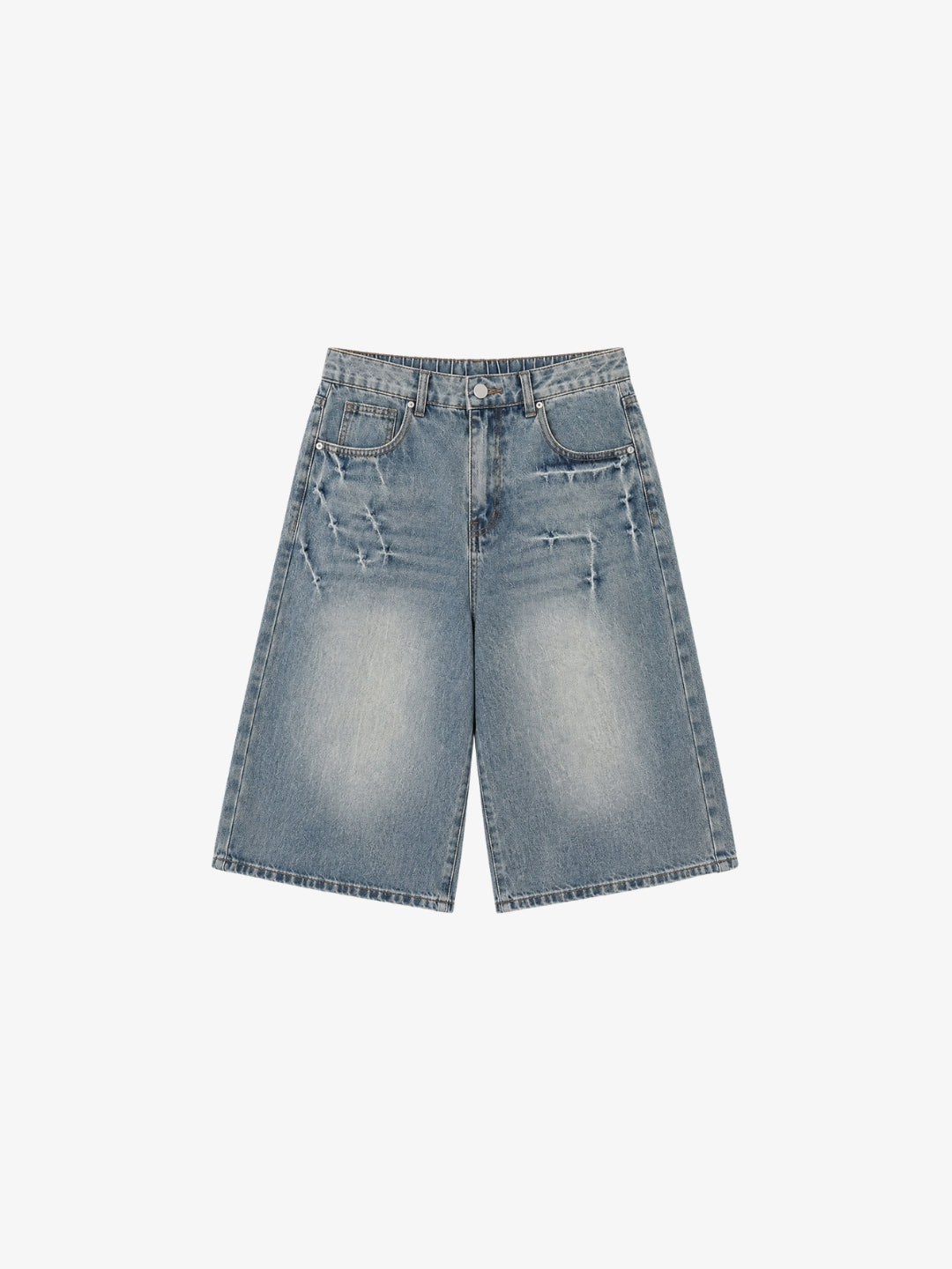 Jorts washed baggy Y2K bleu style streetwear vue avant