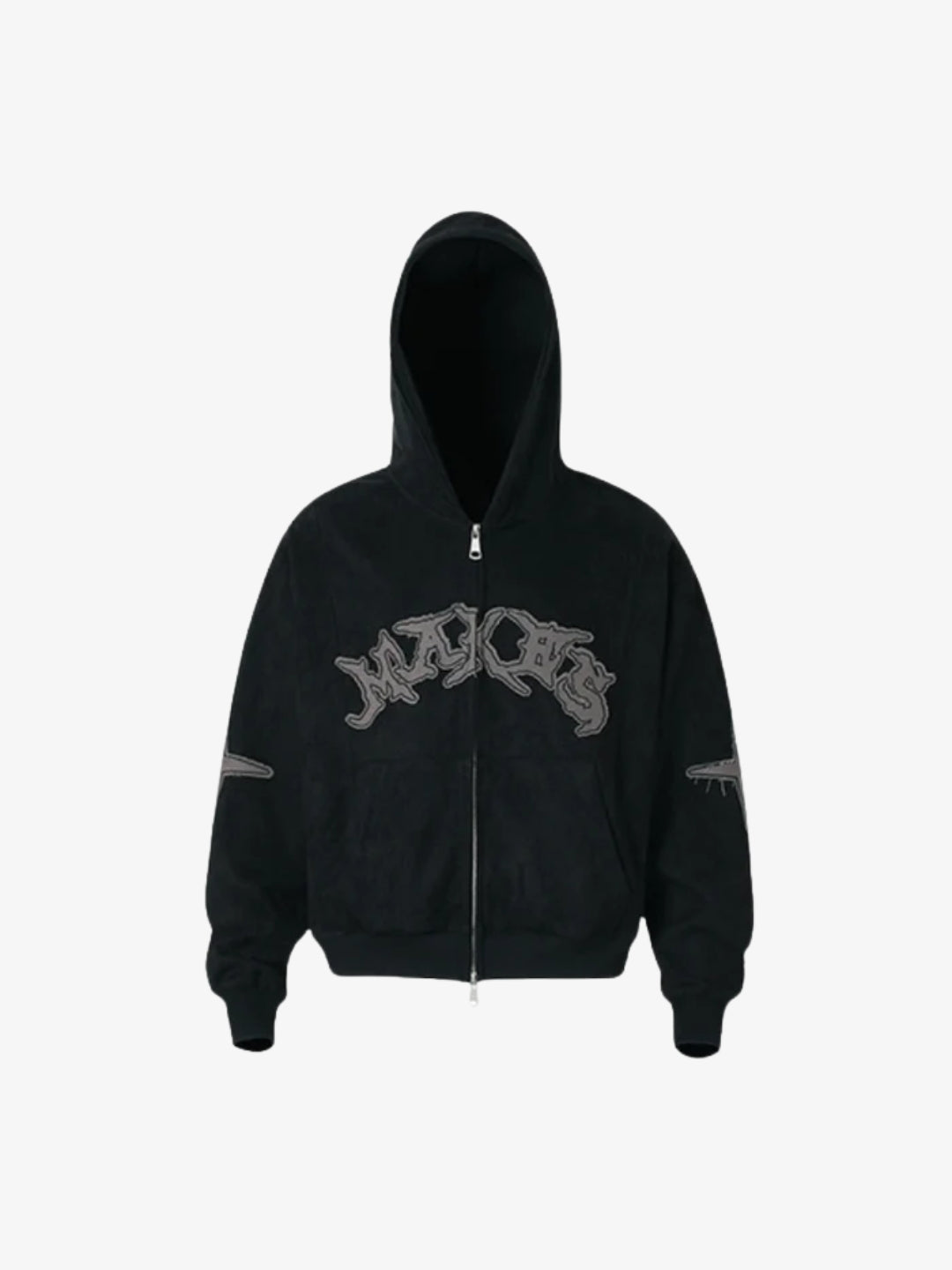 Black Makes Y2K zip up hoodie product front view