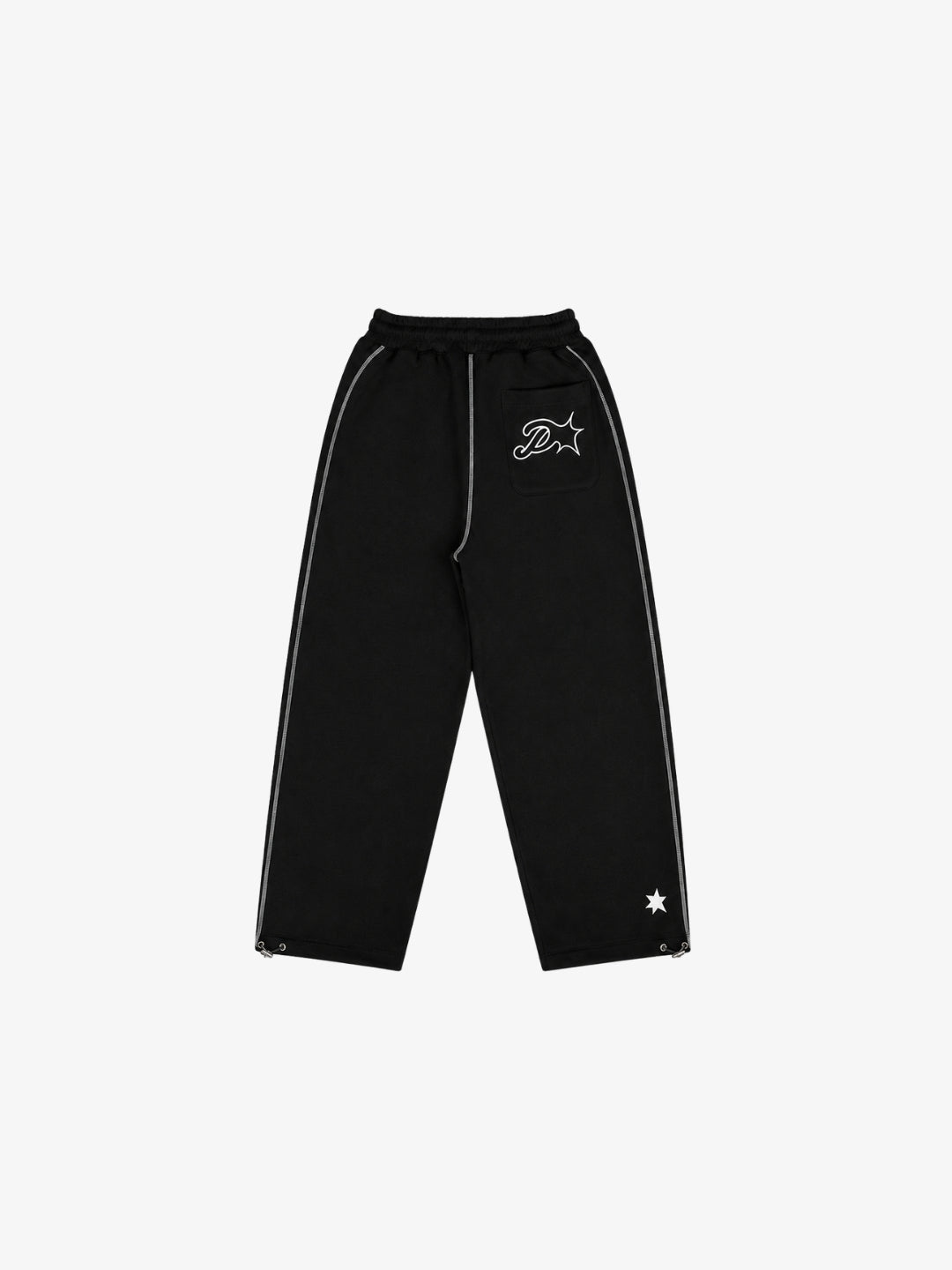 Black Protect Y2K sweatpants back view with star