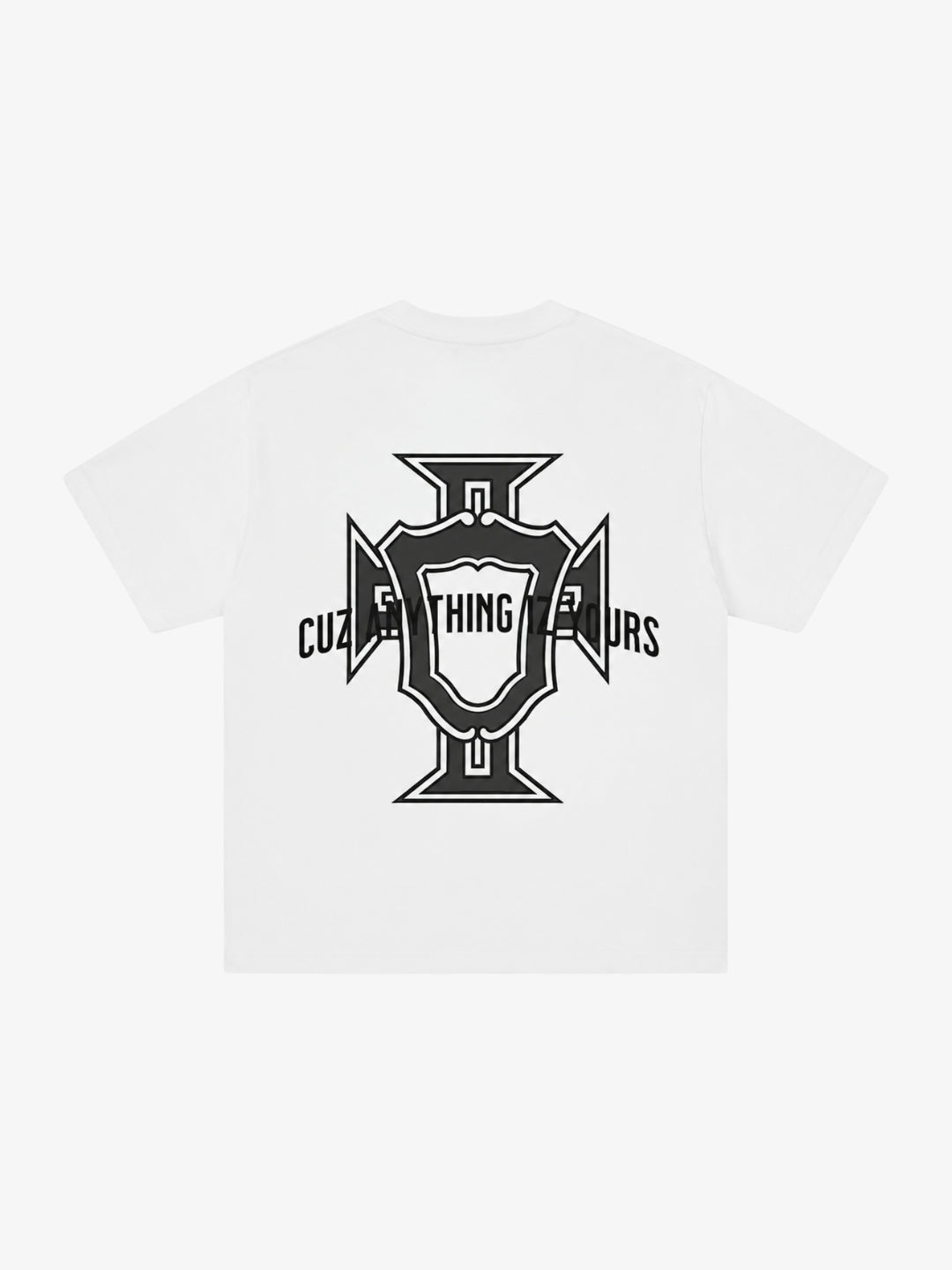 T-shirt CR7 blanc grand graphisme dos à plat