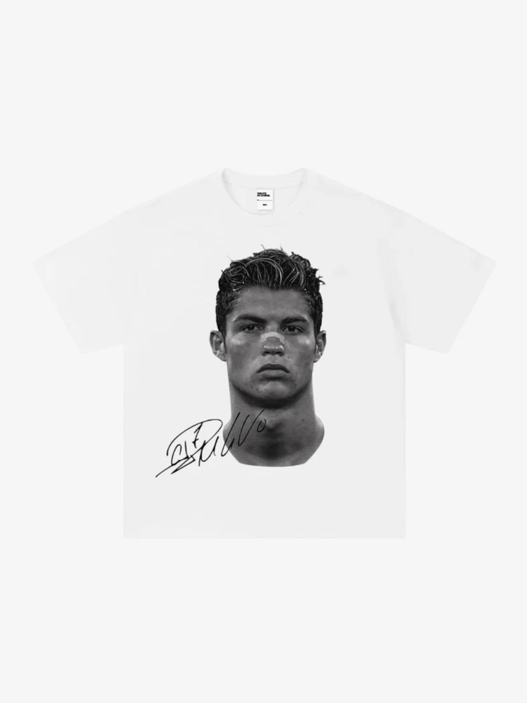 T-shirt Ronaldo blanc vue avant à plat