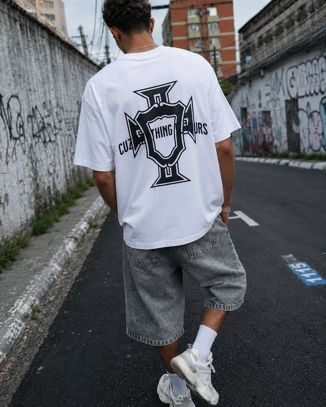 T-shirt Ronaldo blanc porté vue arrière