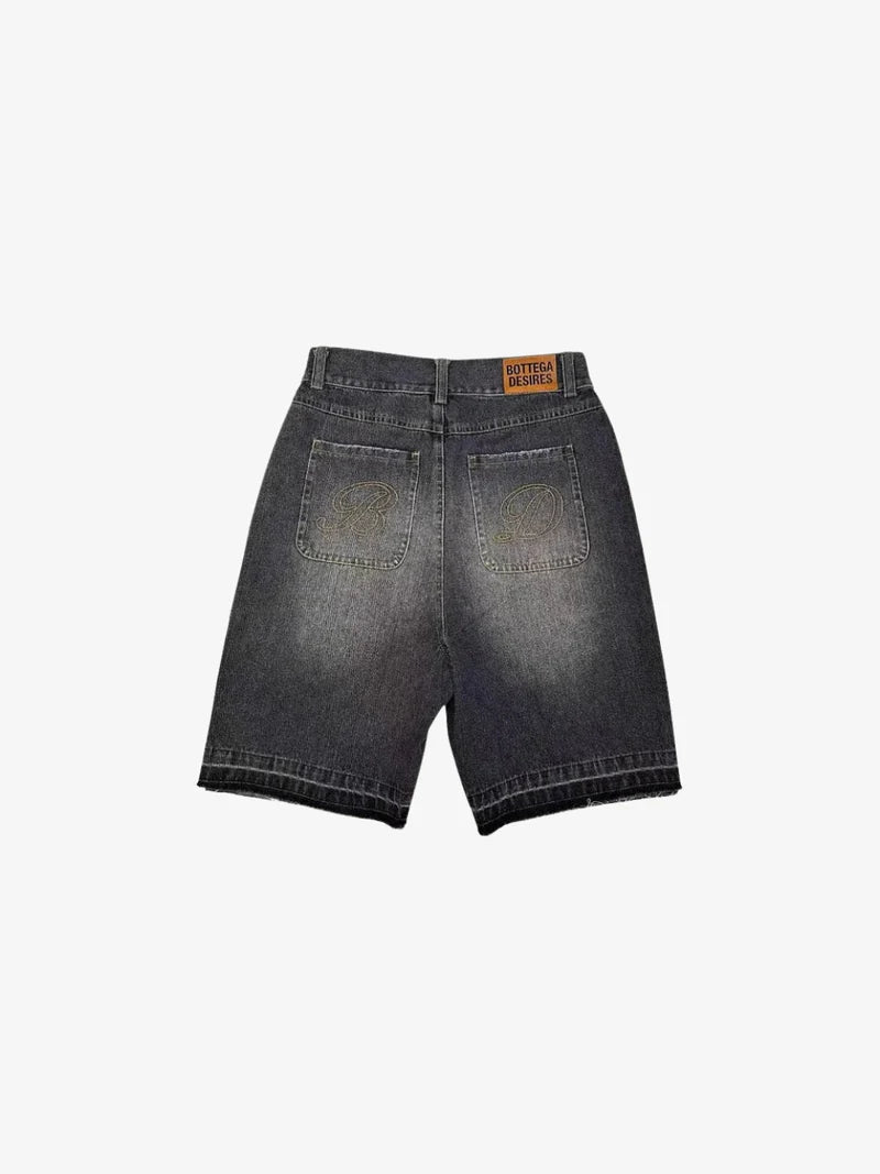 Short Bottega Desires negro lavado vista trasera