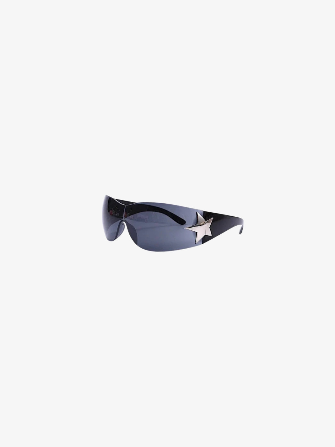 Lunettes étoile noires Y2K vue produit profil