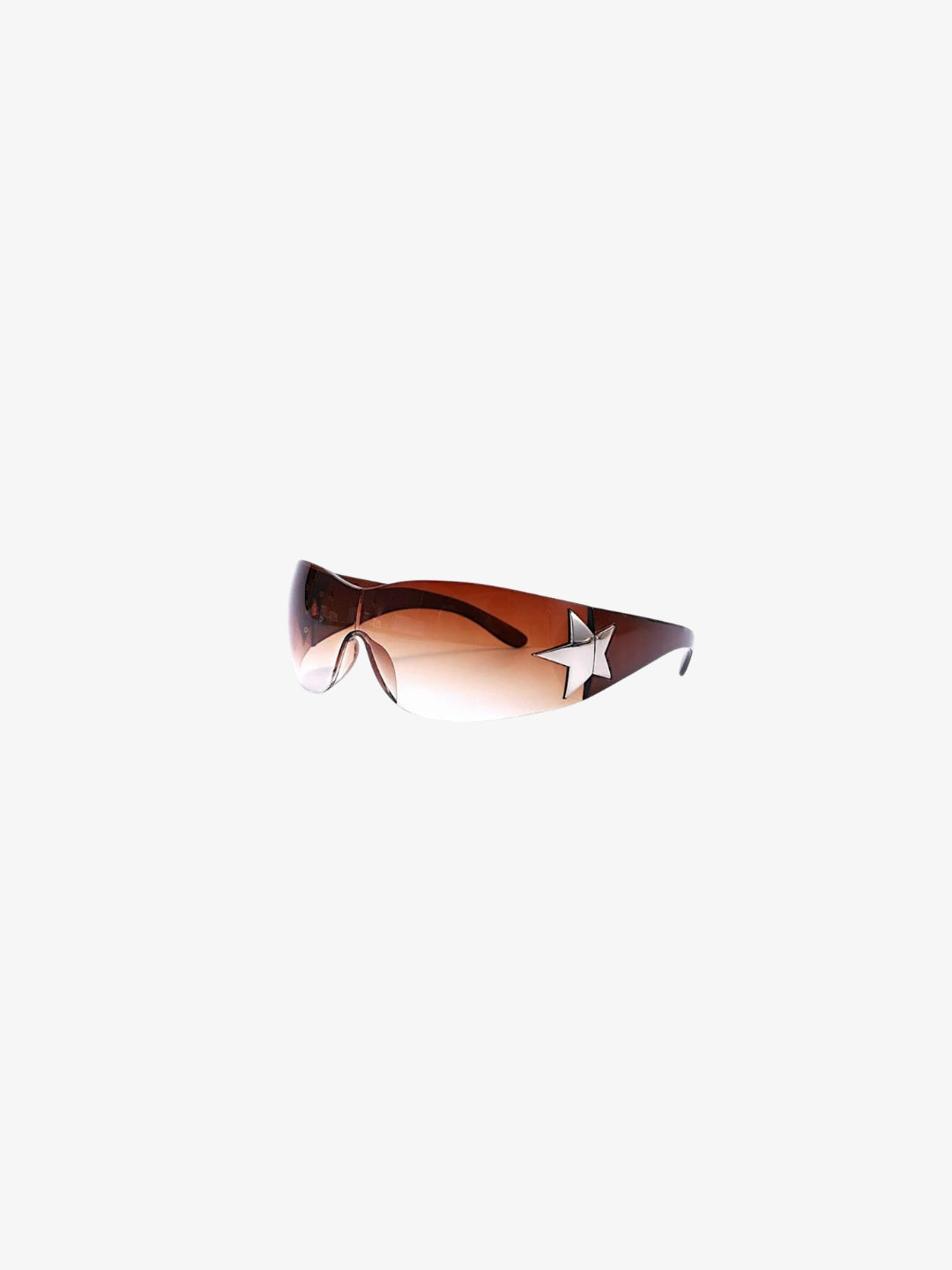 Lunettes étoile orange Y2K vue produit profil