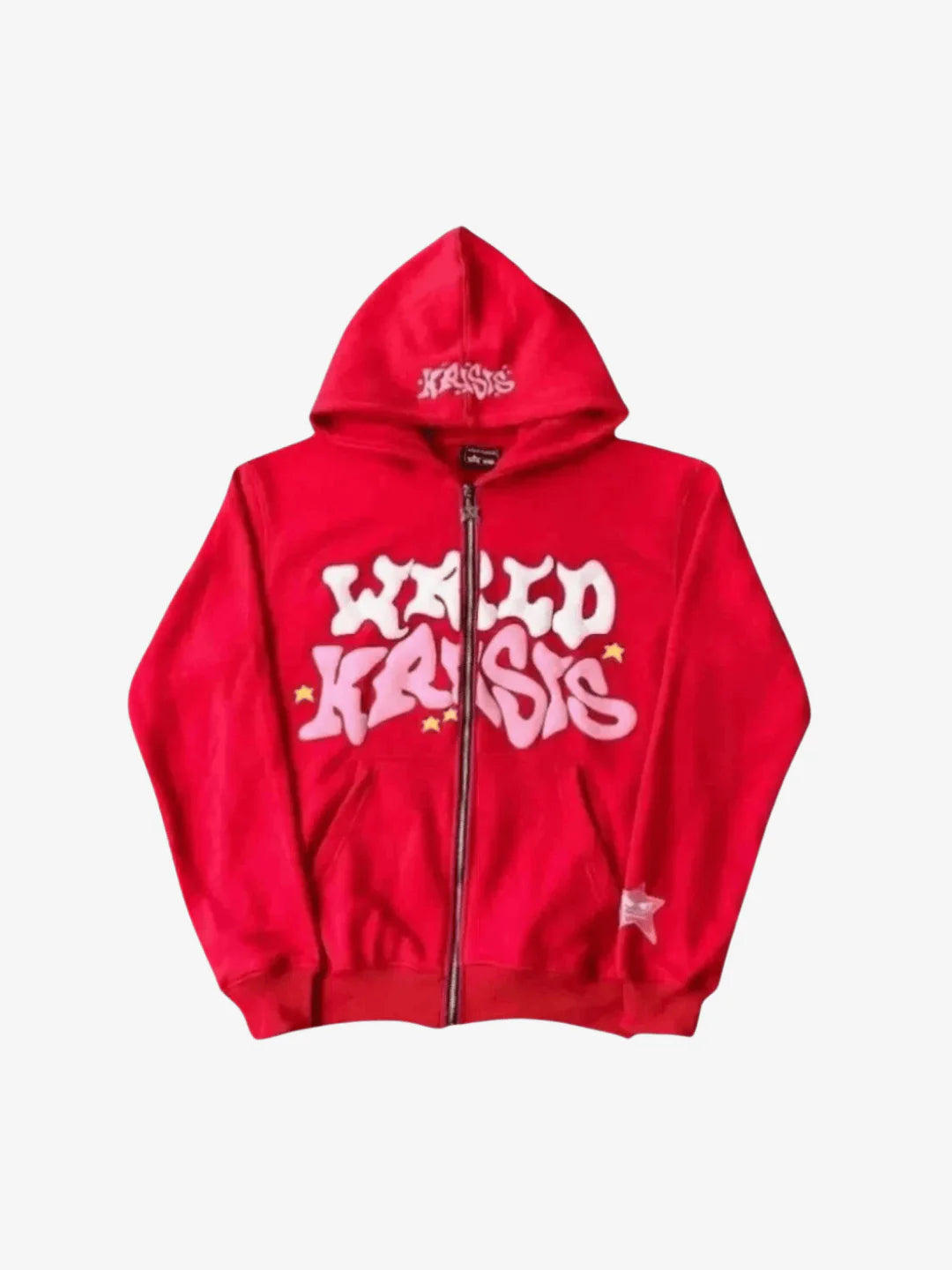 Zip-up hoodie Y2K brown Aesthetic shown in an oversizedd product view