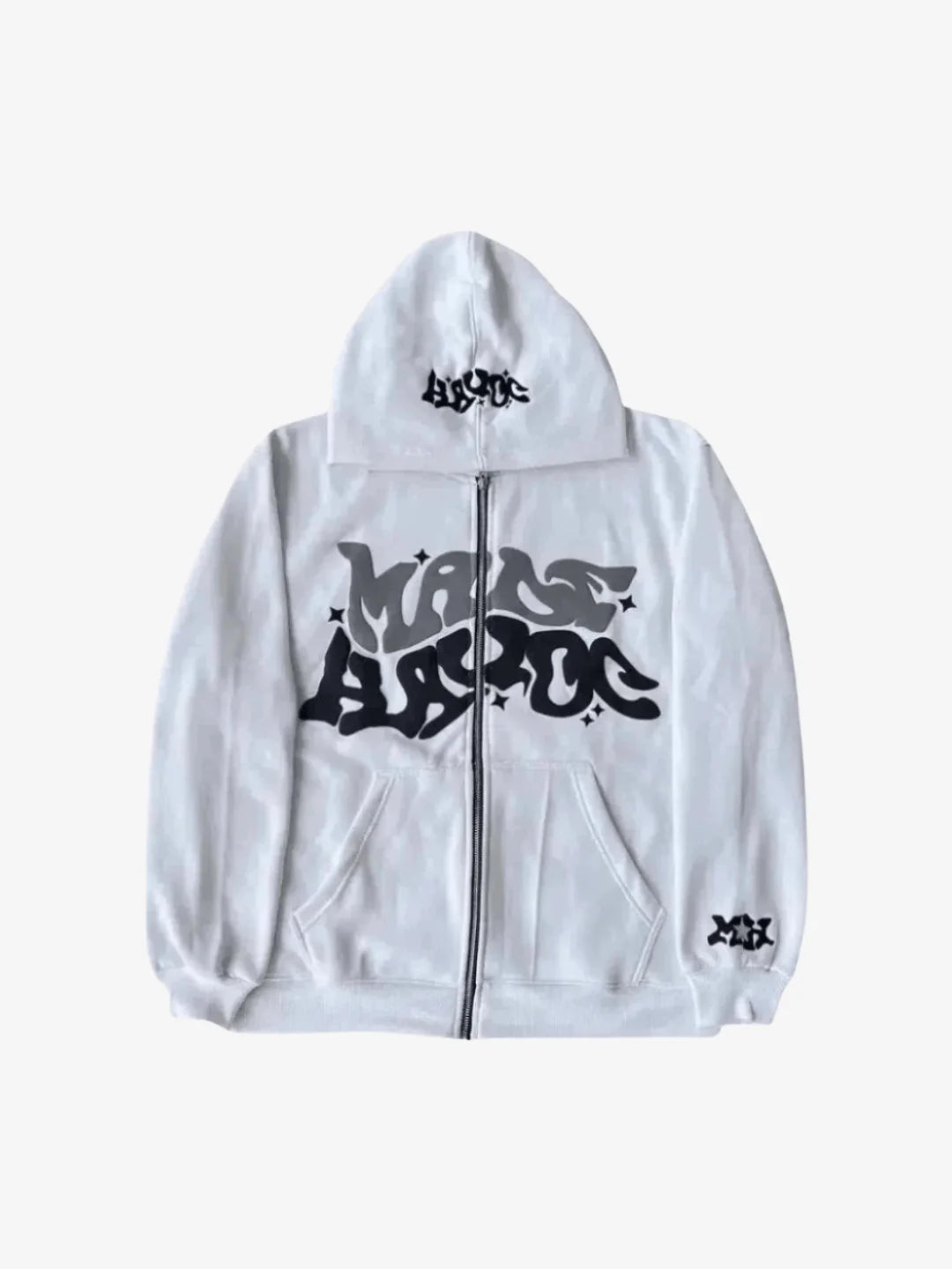 Zip-up hoodie Y2K green Aesthetic shown in an oversizedd product view