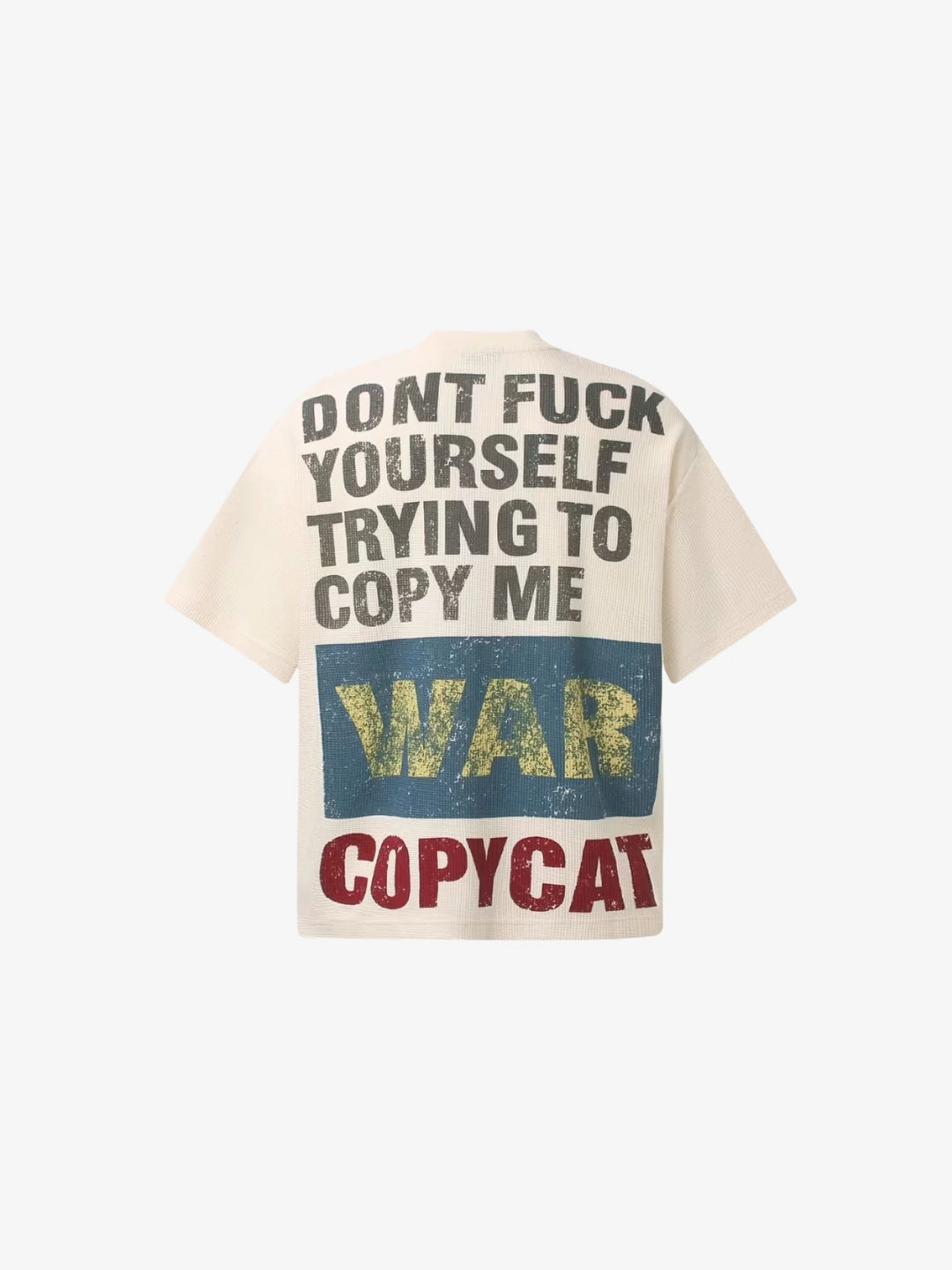 Cremefarvet DFYS Y2K T-shirt bagfra med Copycat-slogan