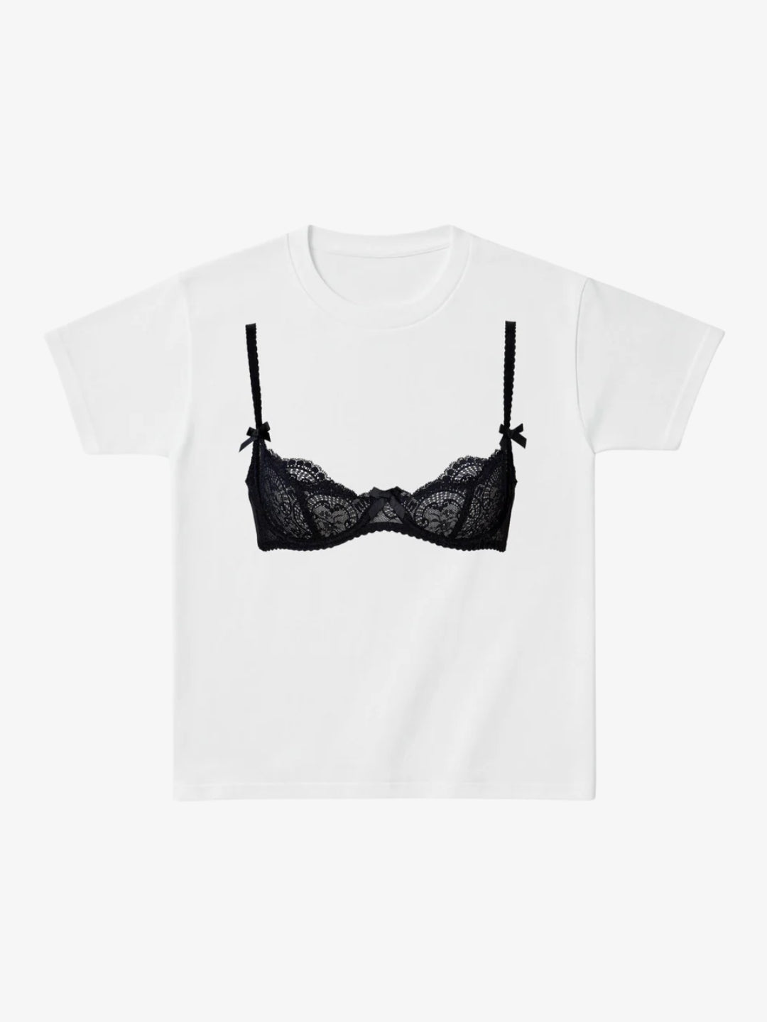 T-shirt Tease ALYXEN white with trompe-l’oeil effect graphic streetwear Y2K