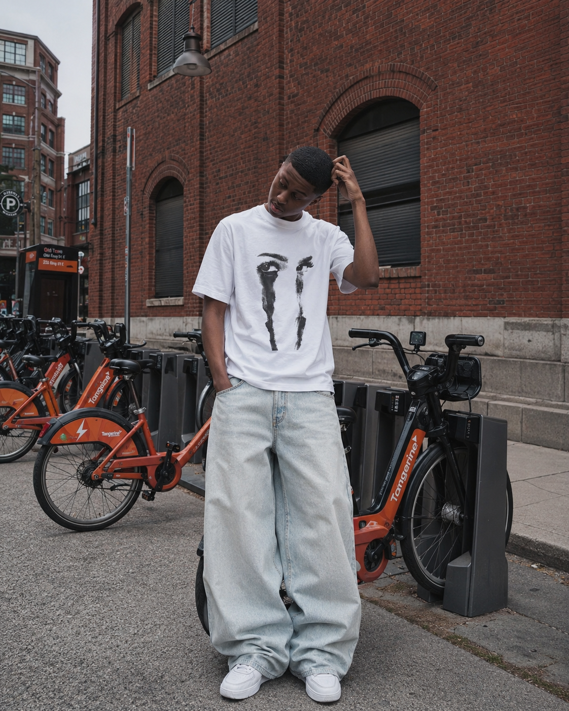 T-shirt Y2K Vaen - porté face urban