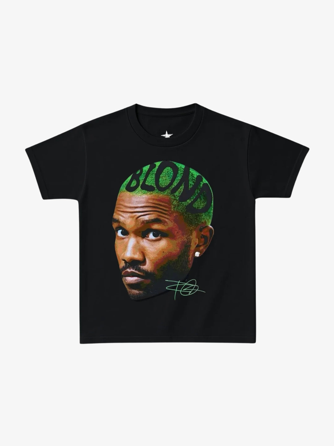 Graphic T-shirt Y2K Portrait Crazy Ocean - flat front Black colorway